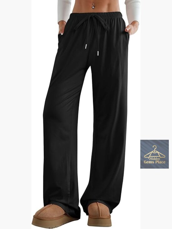 Other - Wide Leg Lounge Pants Low Rise Baggy Pajama Bottoms with Pockets Y2K 22/30